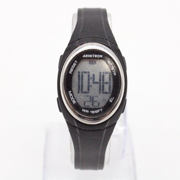 Vintage Armitron Digital Watch Womens Black Tone Stainless Steel WR 165 FT - Picture 2 of 8